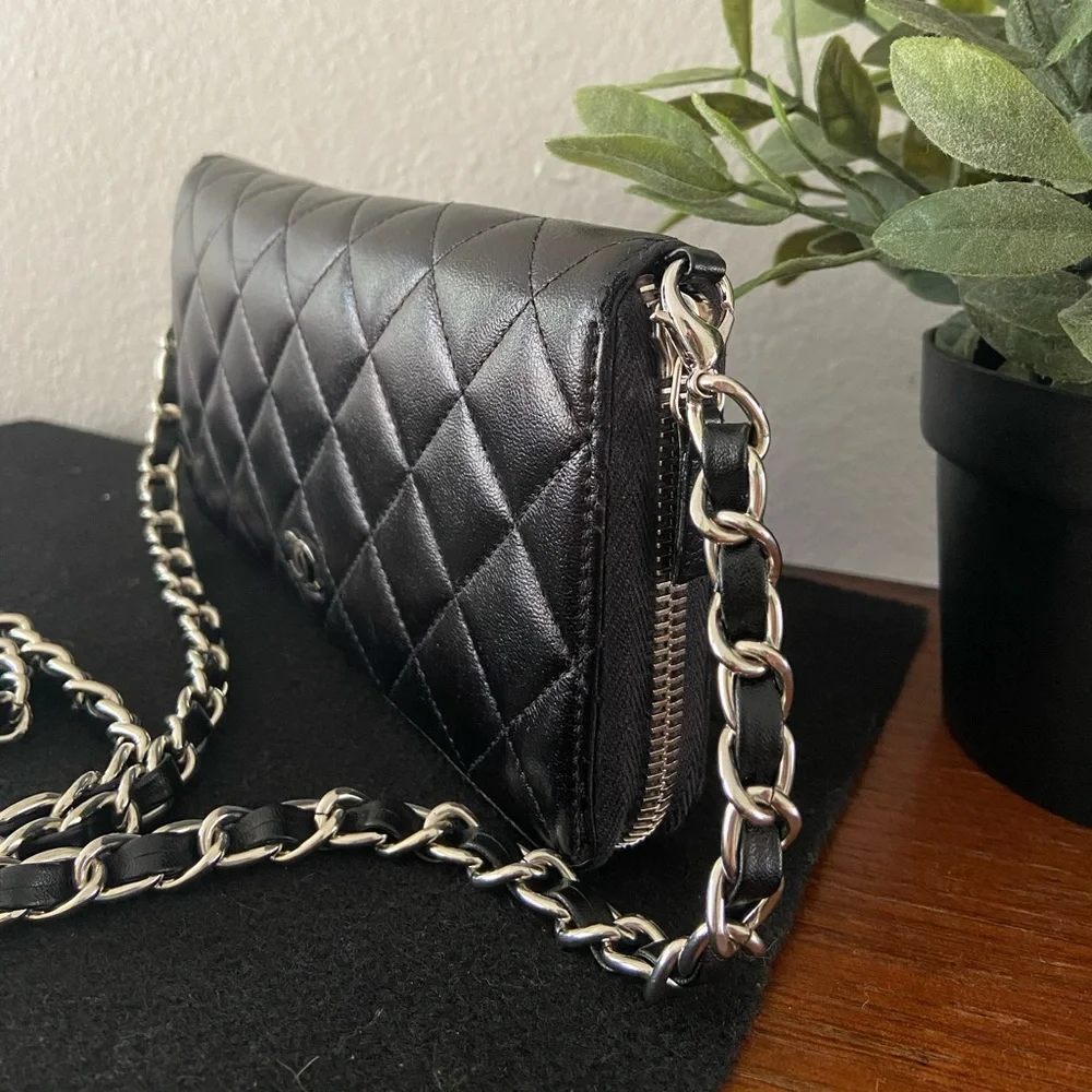 🖤⛓️Matelasse Chanel Quilted ZIP Crossbody or Shoulder WOC Revamp